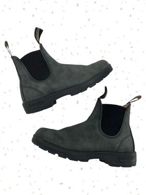 Blundstone Rustic Black Leather Dark Gray Chelsea Style Ankle Boot 587 AU Size 4